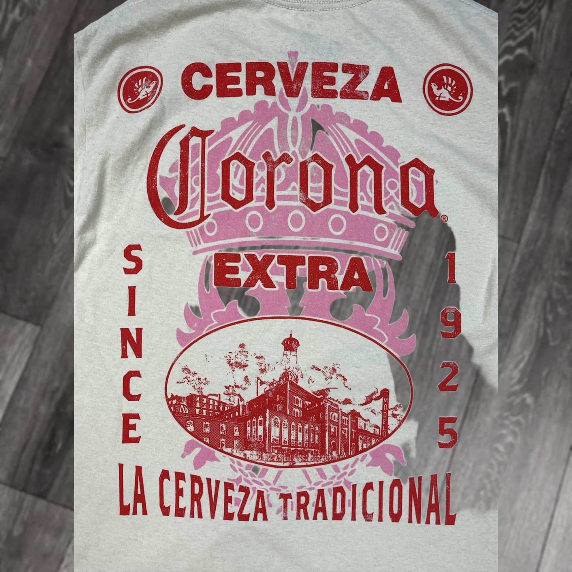 Logo 7 Corona Beer Graphic T-shirt Men Medium Beige Logo Short Sleeve Size US M / EU 48-50 / 2 - 1 Thumbnail