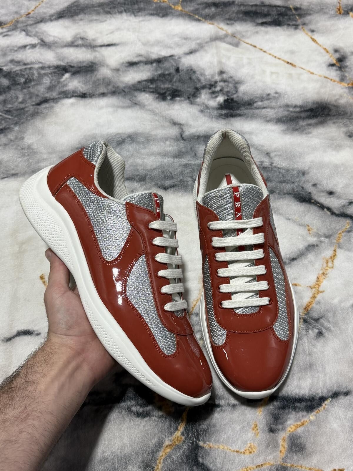 Prada Prada America’s Cup Low Orange Patent Leather - Sz12.5US Size US 12.5 / EU 45-46 - 1 Thumbnail