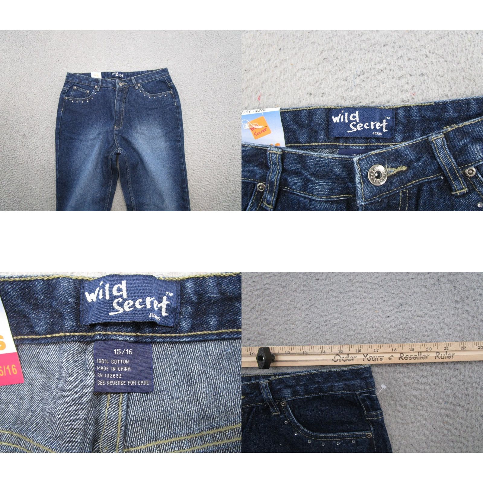 Vintage VINTAGE Wild Secrets Jeans Bootcut 90s Blue Denim Women Size 16 Womens Girls Mens? Size 38" / US 16 / IT 52 - 8 Thumbnail