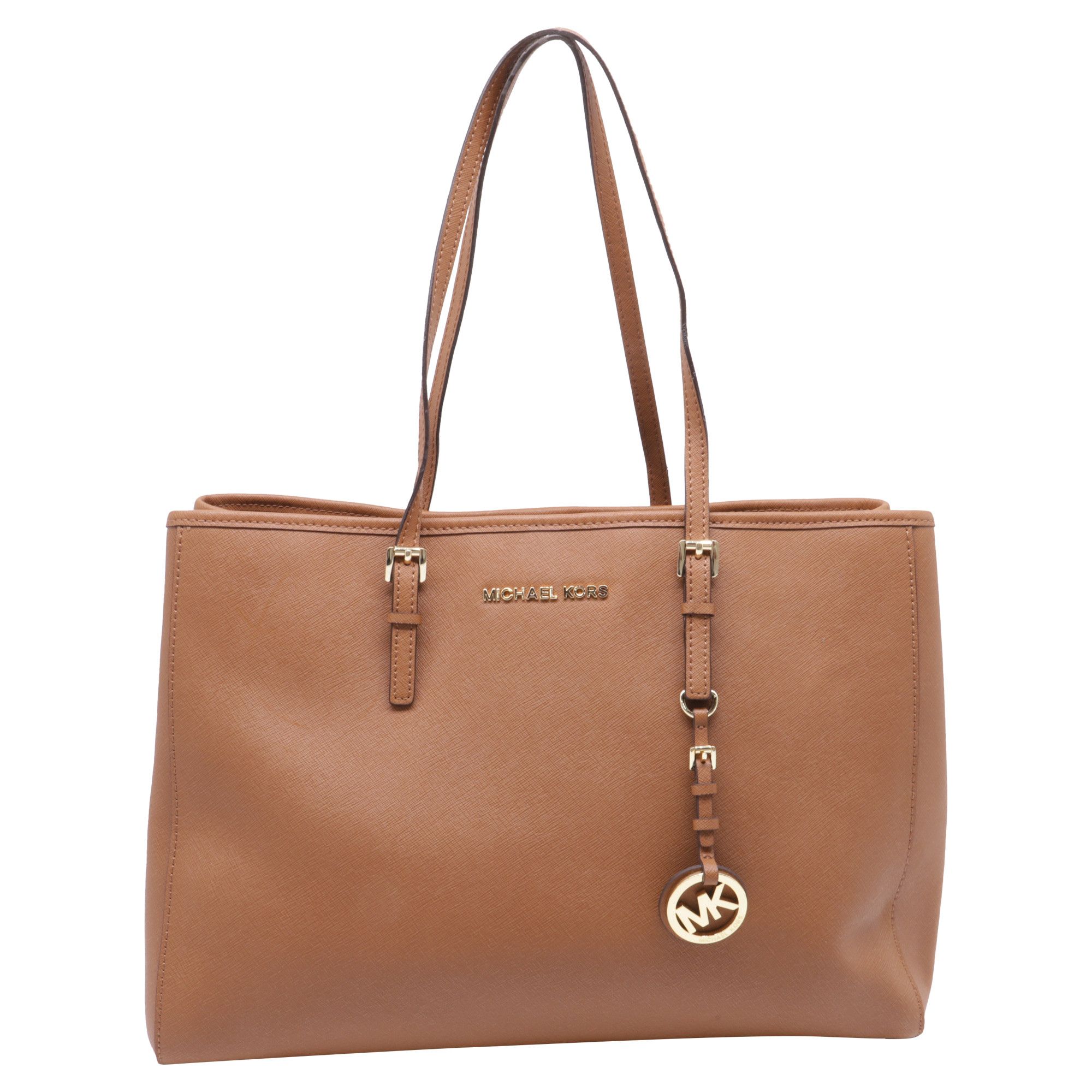 Michael Kors Michael Kors Jet Set Tote Bag in Brown Saffiano Leather Size ONE SIZE - 1 Thumbnail