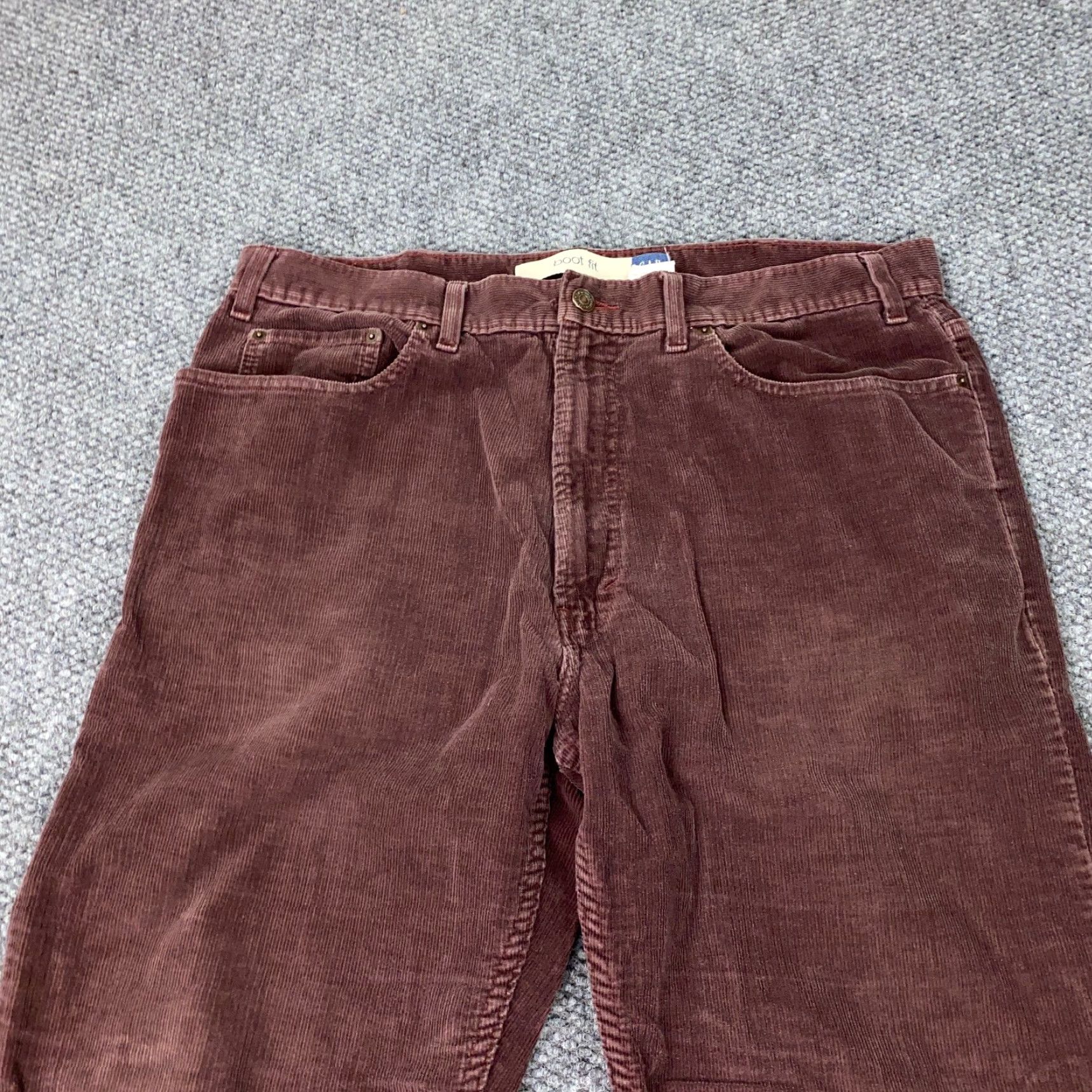 Gap VINTAGE Gap Corduroy Pants 38x27 Maroon Boot Fit Straight 90s Grunge Mens Size US 38 / EU 54 - 2 Thumbnail