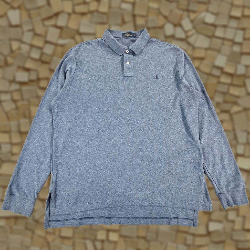 Polo Ralph Lauren Polo Ralph Lauren Polo Shirt XL Slim Blue Long Sleeve Cotton Jersey Logo Size US XL / EU 56 / 4 - 1 Thumbnail