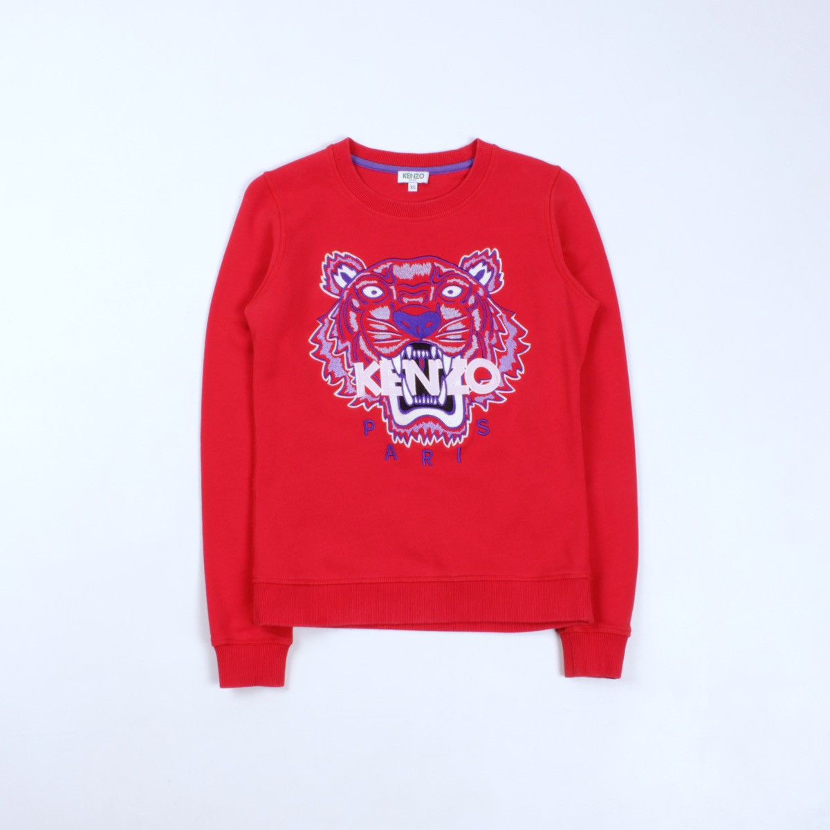 Kenzo KENZO Paris Tiger Embroidered Red Sweatshirt Pullover Size XS / US 0-2 / IT 36-38 - 6 Thumbnail