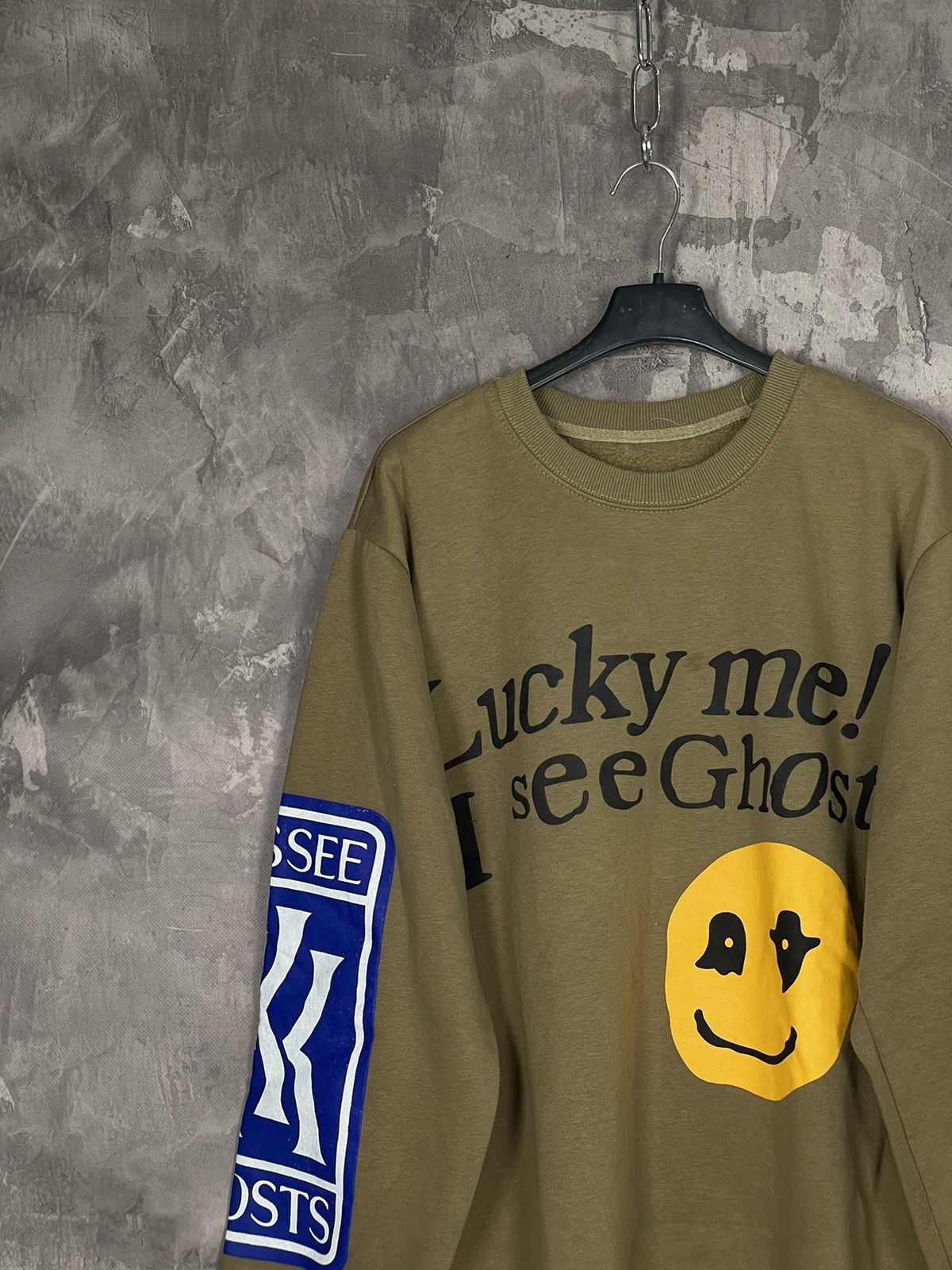 Rap Tees × Vintage Lucky Me I See Ghosts Smiley Face Rap Hip Hop Sweatshirt Size US L / EU 52-54 / 3 - 3 Thumbnail