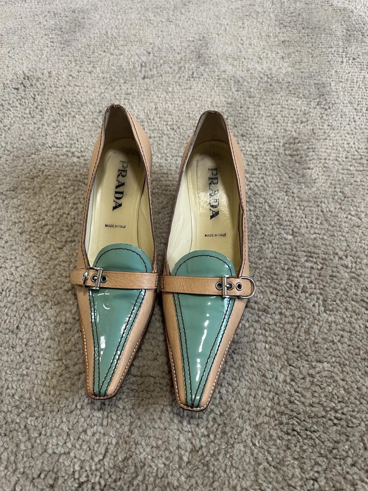 Prada Prada Camel Leather heels size 37.5 Size US 6.5 / IT 36.5 - 4 Thumbnail