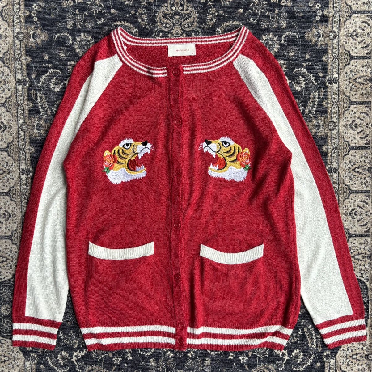 Japanese Brand Repipi Armario Japanese Tiger Sukajan Art Pattern Cardigan Size S / US 4 / IT 40 - 1 Thumbnail