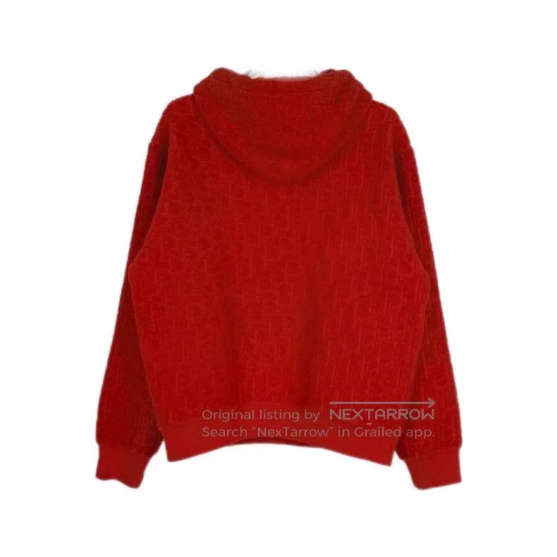 Dior Dior Red classic logo towel material hooded sweatshirt Size US L / EU 52-54 / 3 - 2 Thumbnail