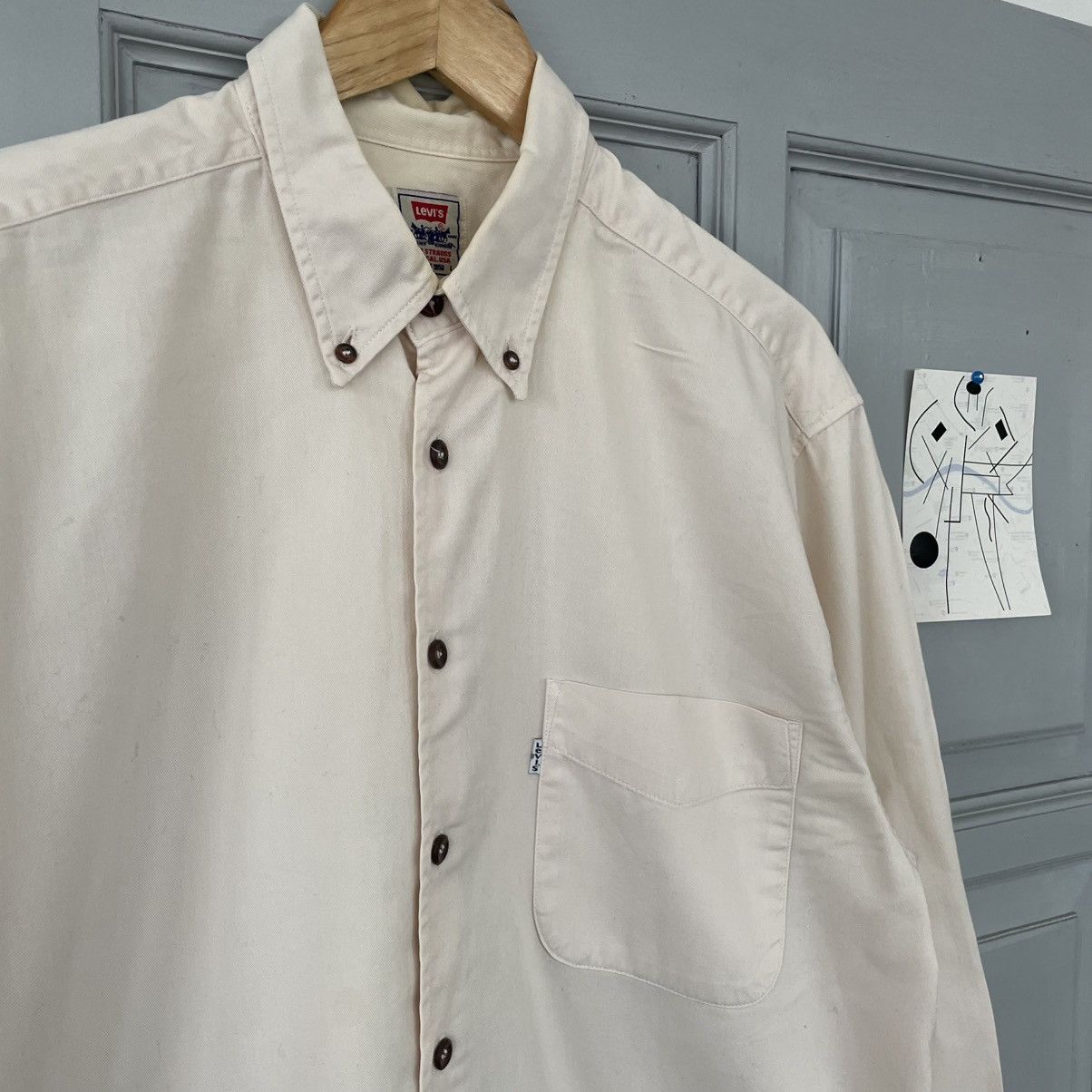 Levi's × Vintage Vintage 90’s Levi’s Grey Tab Shirt Button up Y2k size L Size US L / EU 52-54 / 3 - 3 Thumbnail