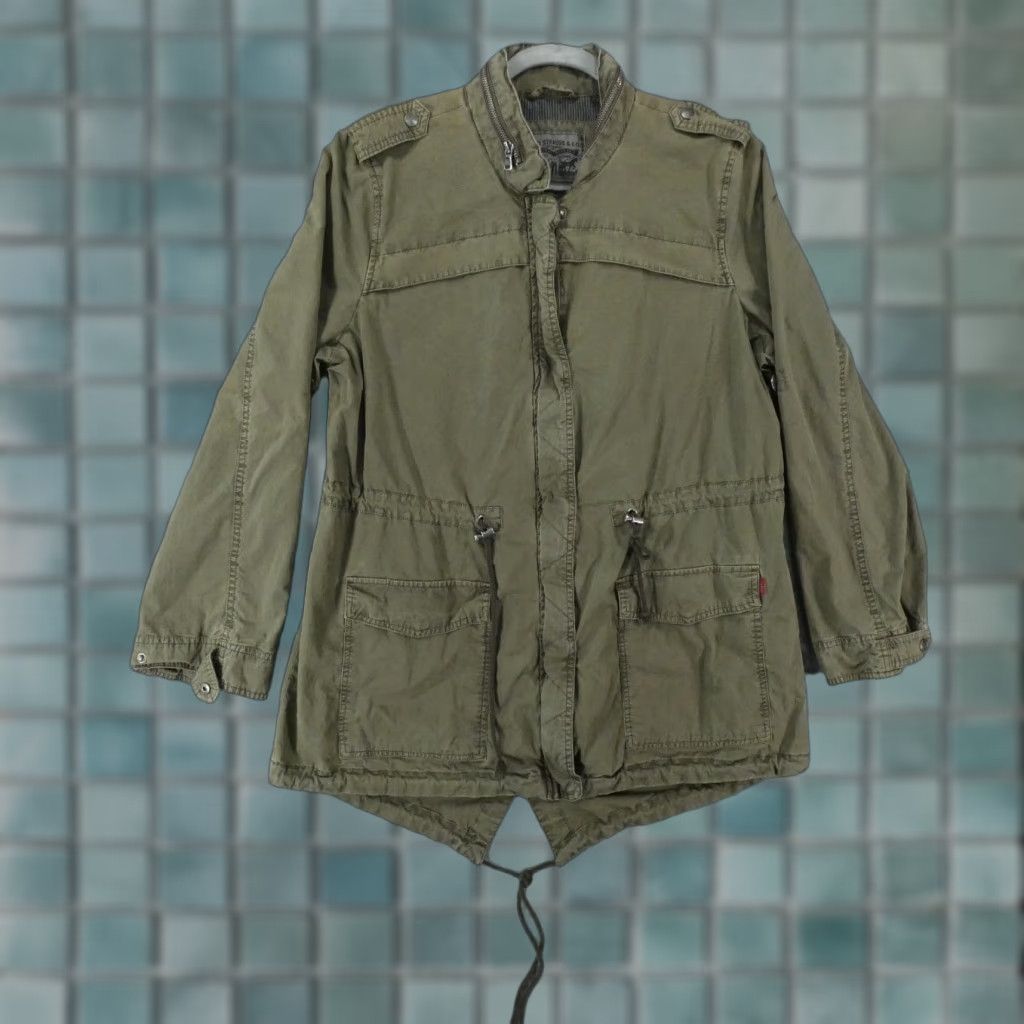 Levi's Levi's Jacket Womens Large Green Snap Over Full Zip Chore Coat Casual Size L / US 10 / IT 46 - 1 Thumbnail