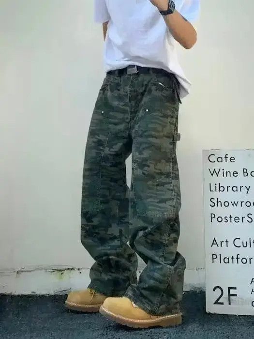 Japanese Brand × Vintage faded camo hiphop baggy carpenter pants Size US 32 / EU 48 - 2 Thumbnail