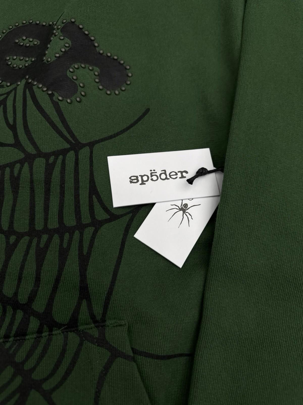 Sp5der Sp5der Worldwide Green Zip Up Studded Hoodie Size XL Size US XL / EU 56 / 4 - 5 Thumbnail