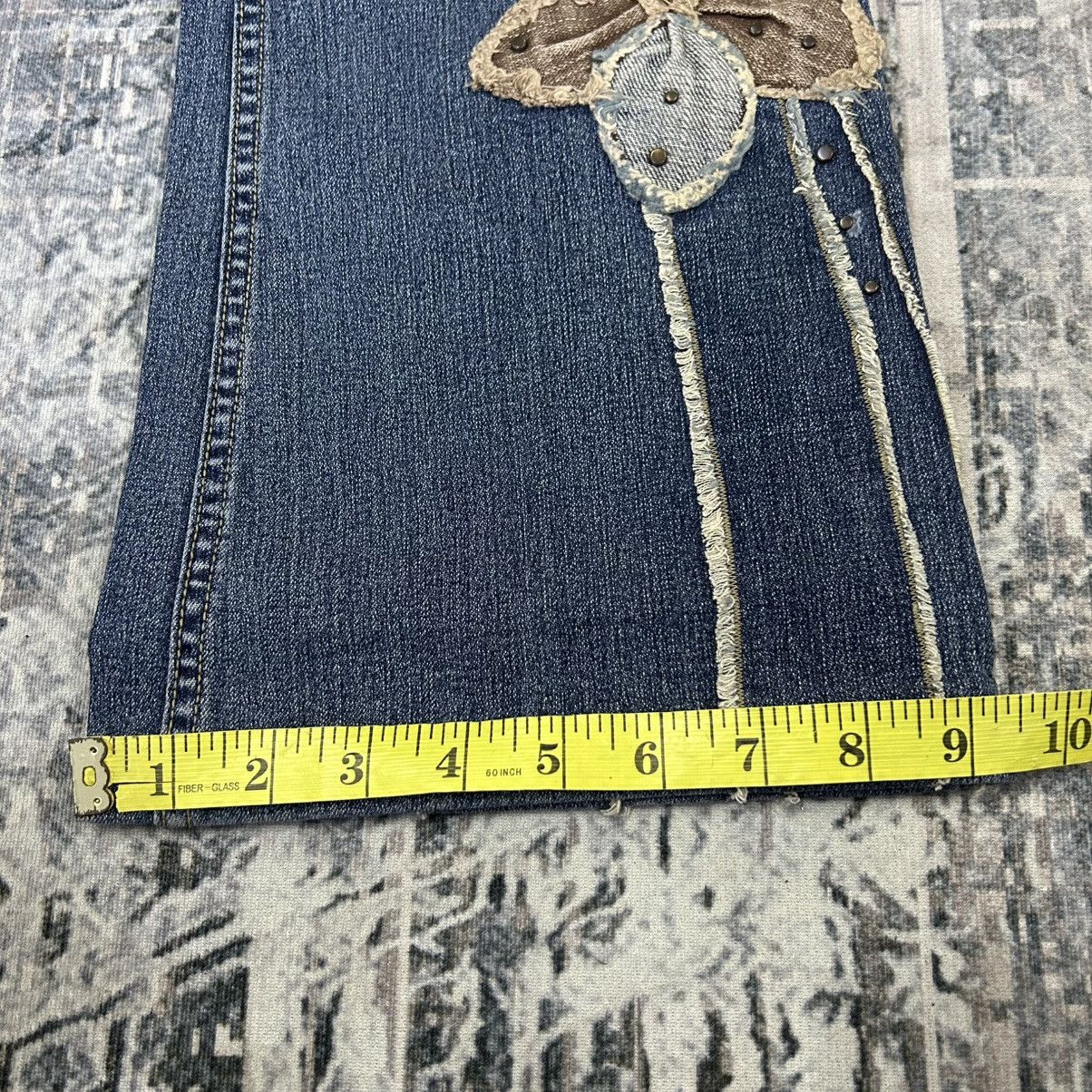 If Six Was Nine Embroidery Flower Flared Pants Size US 29 - 20 Thumbnail