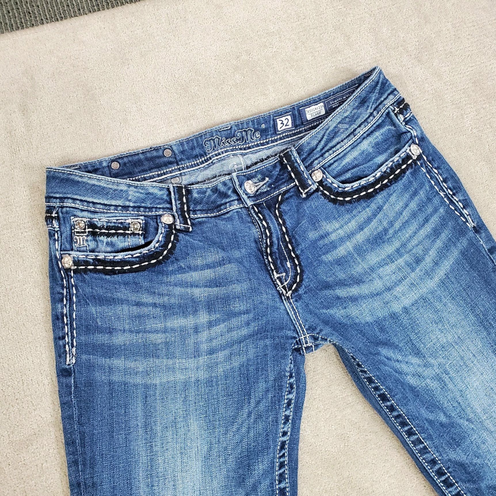 Miss Me **Miss Me Jeans Womens Blue Flare Faded Denim Designer Pockets** User: Miss Me Jeans Womens Blue Flare Faded Denim Designer Pockets * Size 24" / US 00 / IT 34 - 5 Thumbnail