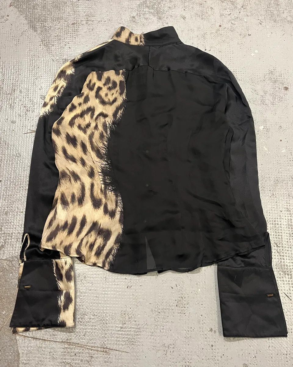 Roberto Cavalli AW2001 Roberto Cavalli Black Silk Leopard Print Shirt Size L / US 10 / IT 46 - 7 Thumbnail