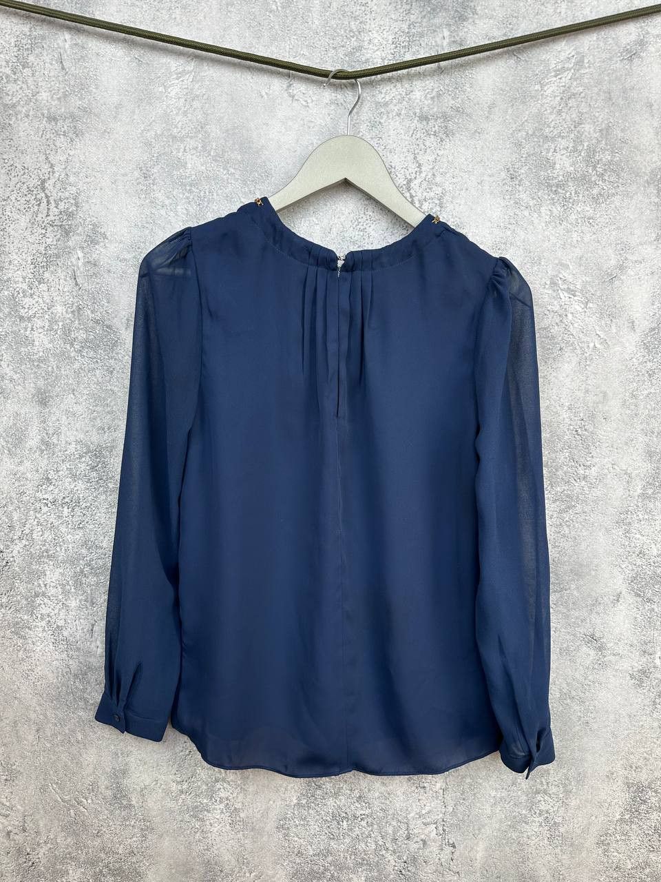 Reiss Reiss Inda Blouse Top Blouse LS Indigo Navy Polyester Size S / US 4 / IT 40 - 2 Thumbnail