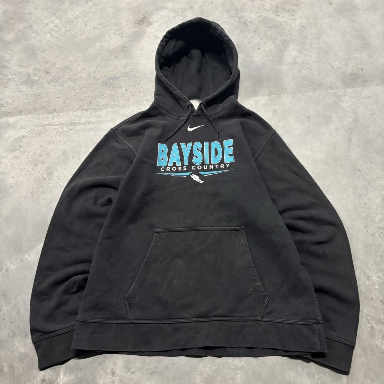 Nike × Vintage Crazy Vintage Y2K/2000s Black Nike Center Swoosh Sports Hoodie! Size US M / EU 48-50 / 2 - 1 Thumbnail