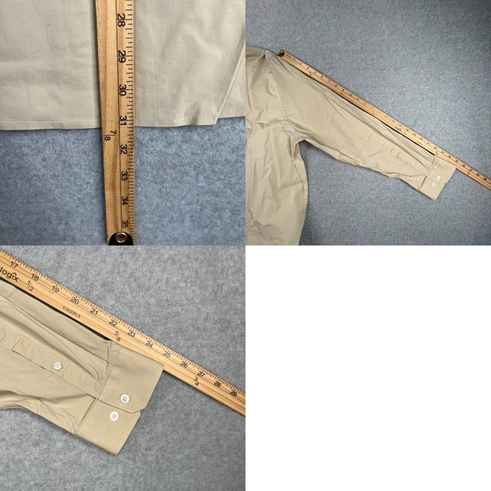 Express Express Shirt XL Beige Slim Classic Button Up Long Sleeve Mens Size US XL / EU 56 / 4 - 8 Thumbnail