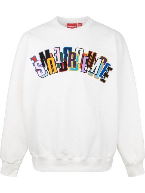 Supreme Stacked Crewneck White Medium Size SS 21
