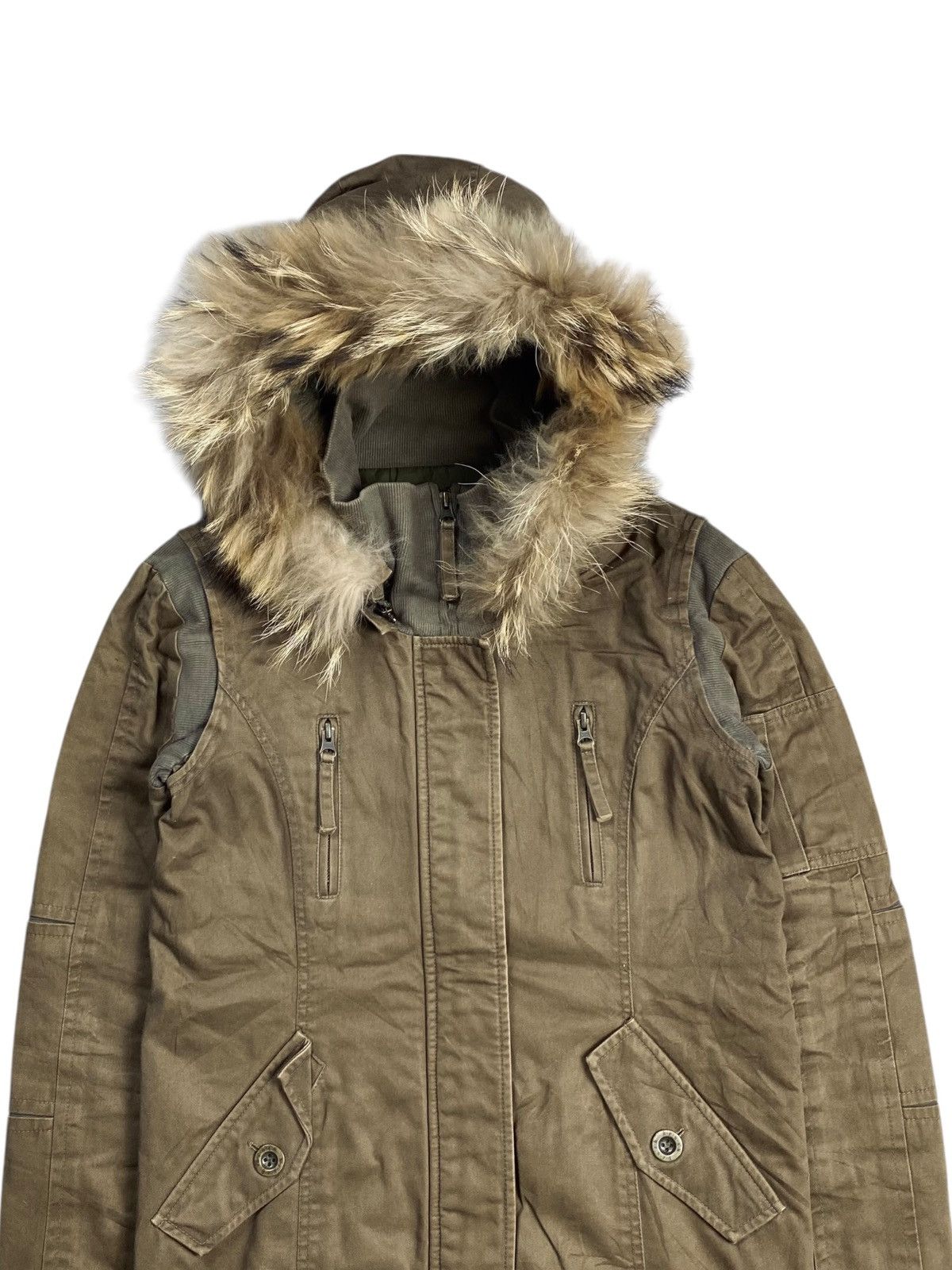 Le Grande Bleu (L.G.B.) 2000s Brush - Apocalypse Style Fur Hoodie Jacket Size US M / EU 48-50 / 2 - 5 Thumbnail