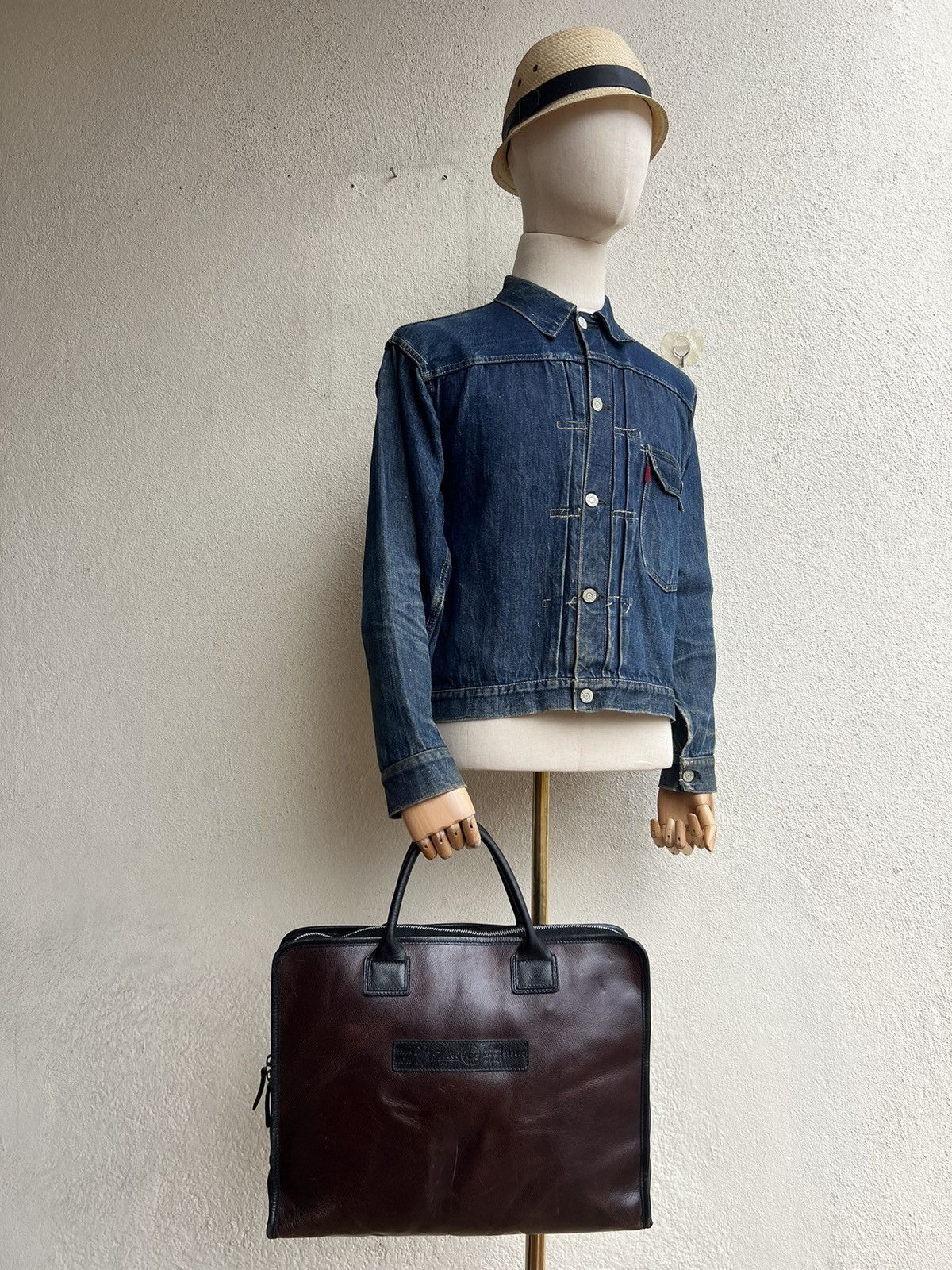 Felisi Vintage Felisi Italy Distressed Patina Leather Handle Bag Size ONE SIZE - 1 Thumbnail