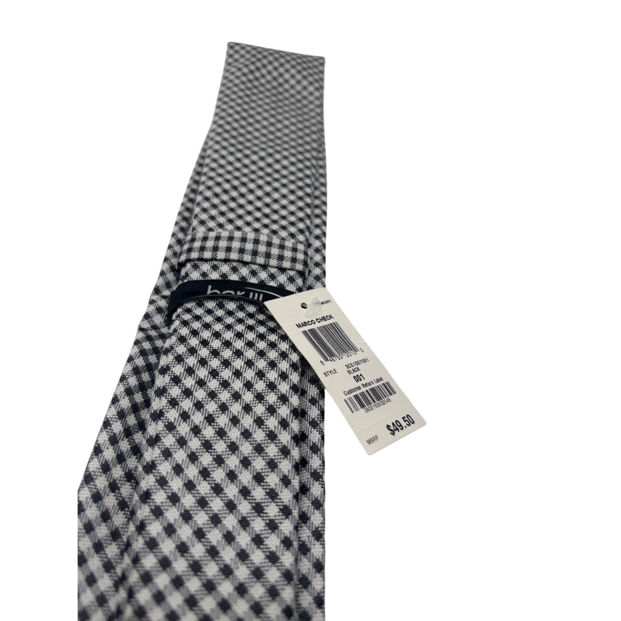 Bar III BAR III Macro Check Men’s Necktie, Black, OS Size ONE SIZE - 7 Thumbnail