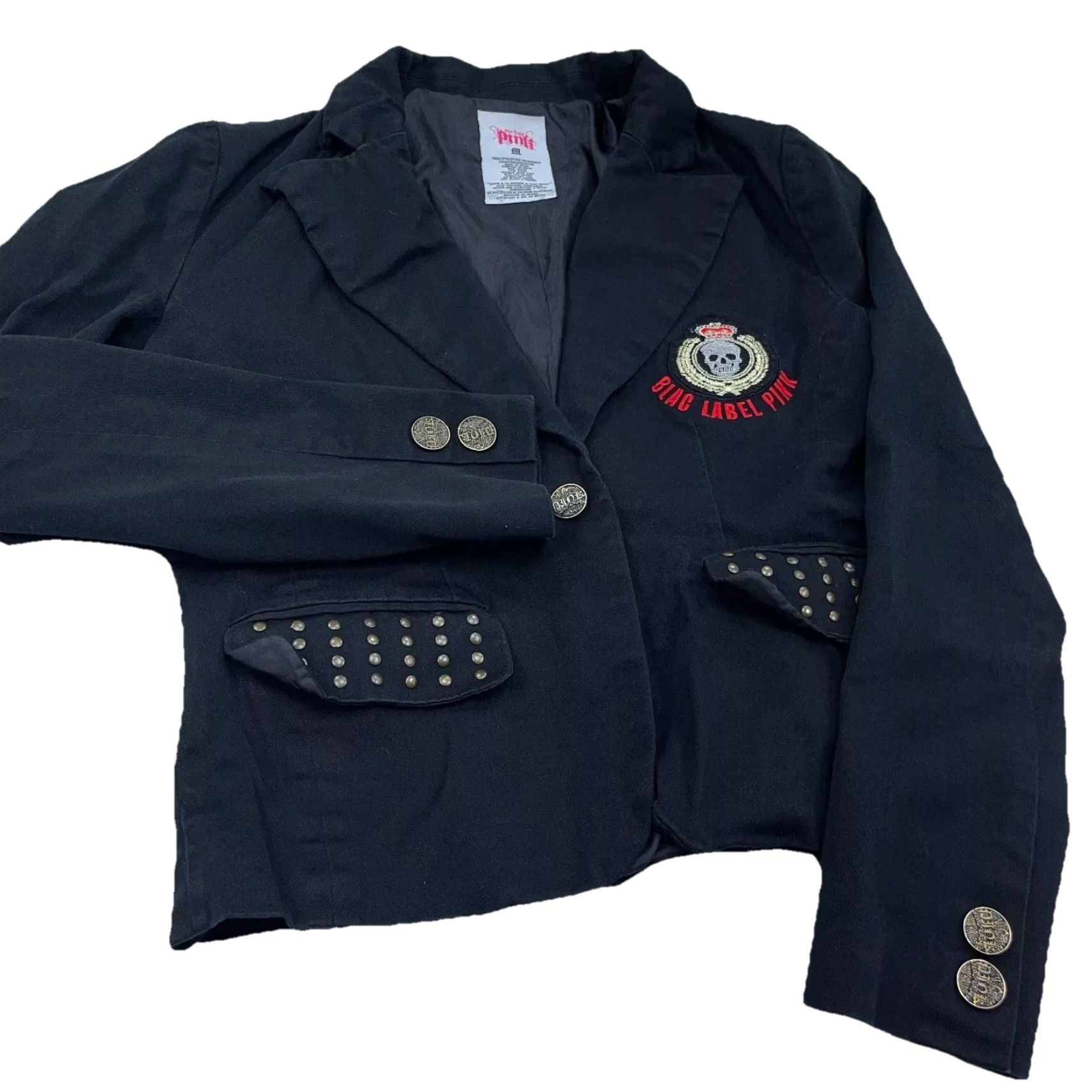 Vintage VINTAGE? Blac Label Pink Jacket Women M Black Blazer Sport Coat Button Goth Punk Size M / US 6-8 / IT 42-44 - 5 Thumbnail