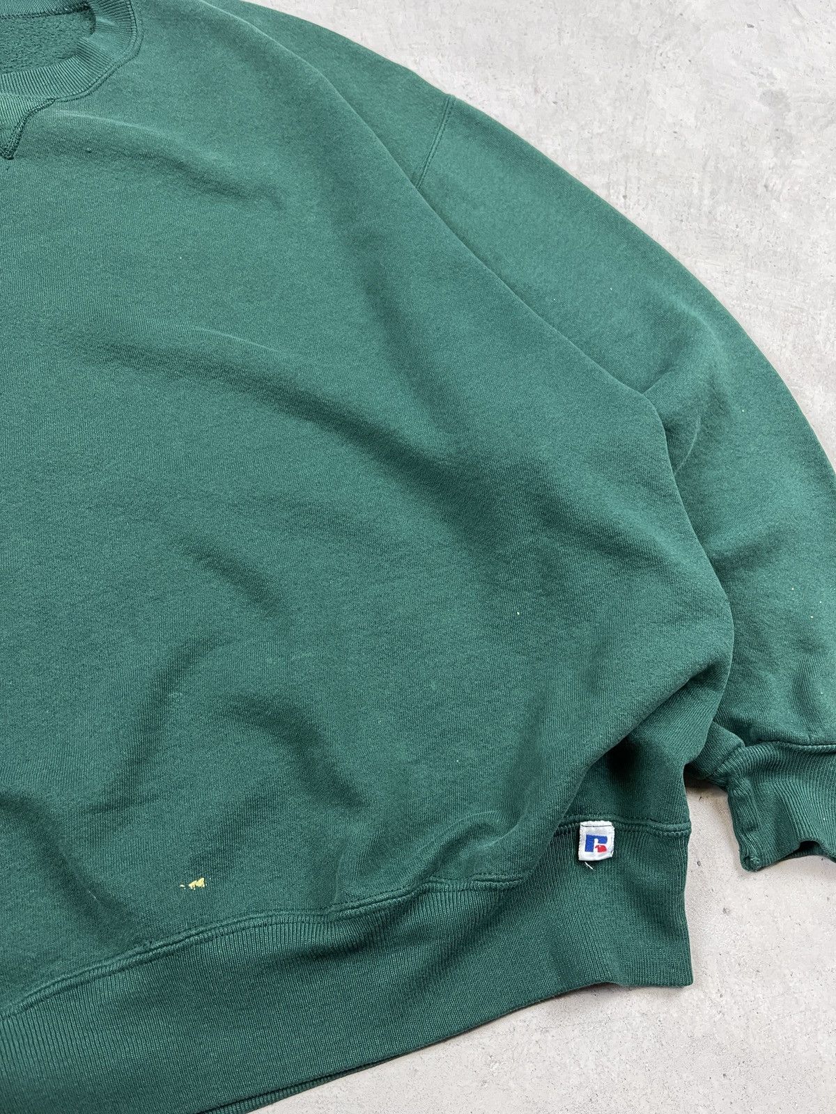 Russell Athletic × Vintage 1990s Russell Athletics Green Sweatshirt Size US XXL / EU 58 / 5 - 4 Thumbnail
