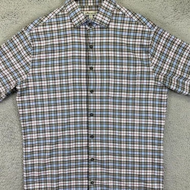 Peter Millar Peter Millar Shirt Mens Medium Blue Multi Button Up Plaid Baltusrol Casual EUC Size US M / EU 48-50 / 2 - 3 Thumbnail