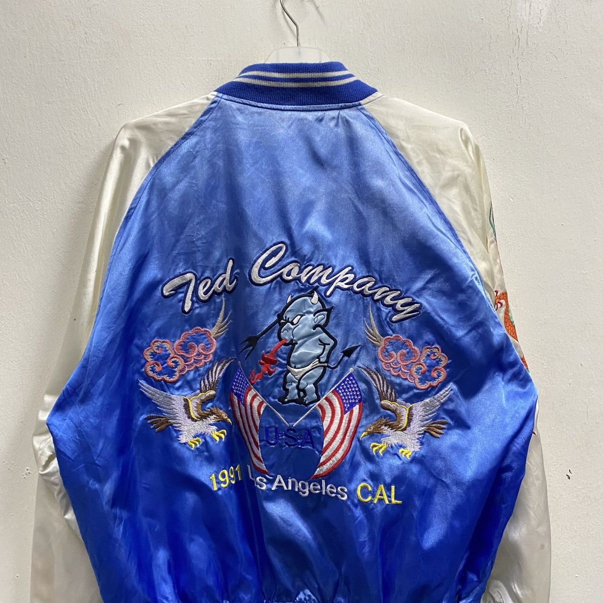 Tedman Ted Company Sukajan Jacket USA Los Angeles Eagle Devil Satin Size US L / EU 52-54 / 3 - 4 Thumbnail