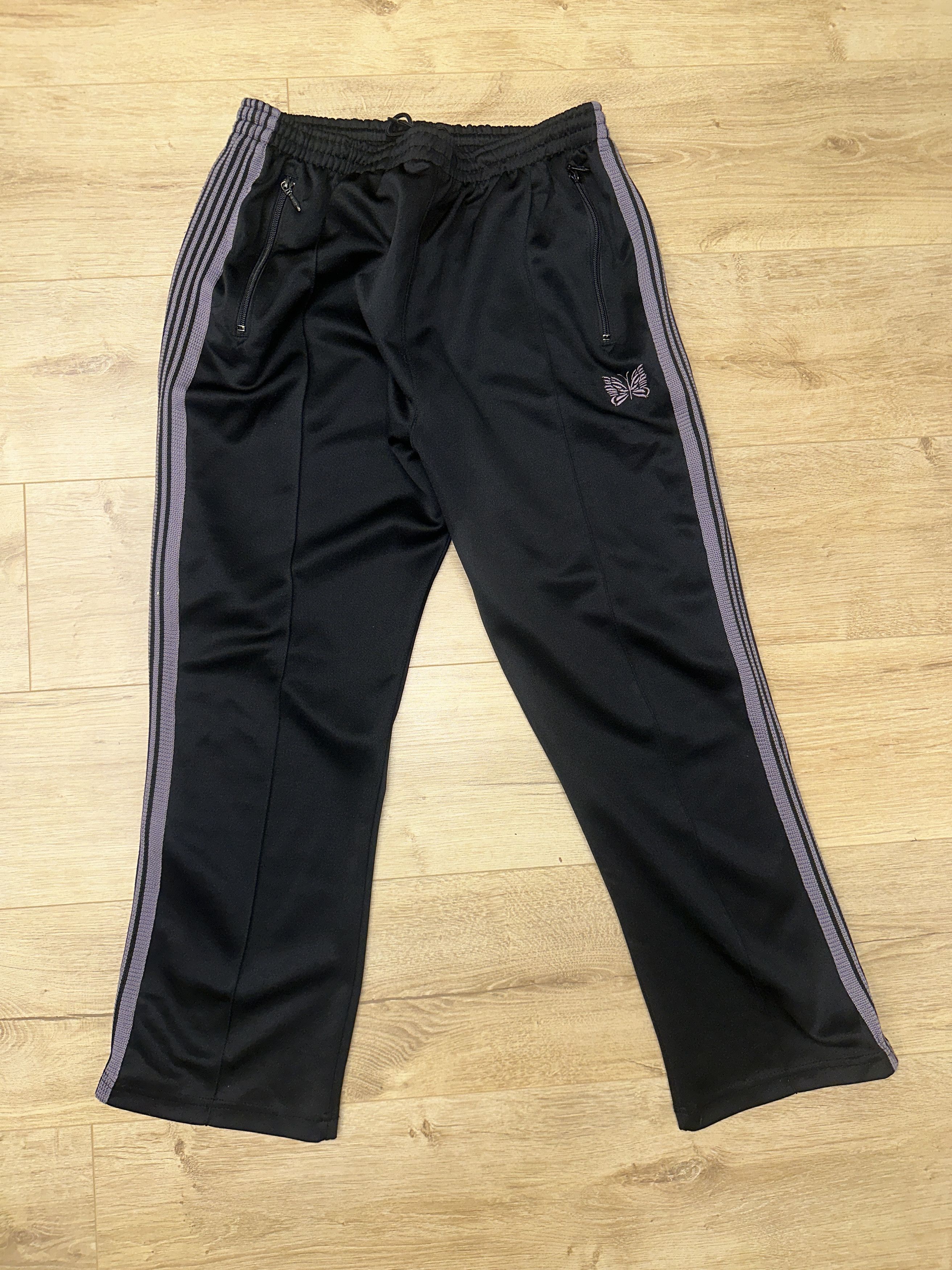 Needles Needles AWGE Narrow Track pant black lame silver L A$AP