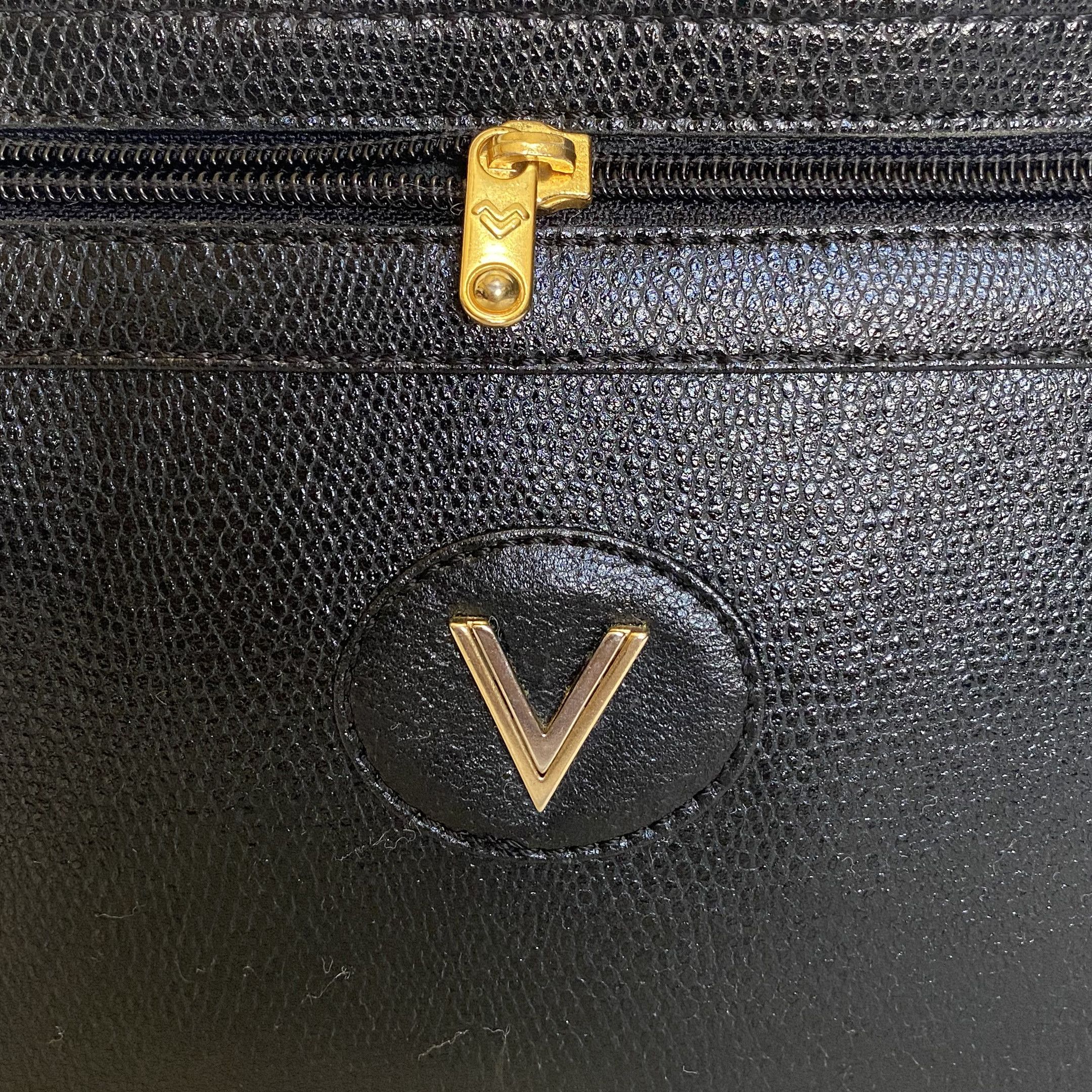 Mario Valentino × Vintage MARIO VALENTINO Vintage Black Leather Clutch Bag Size ONE SIZE - 8 Thumbnail