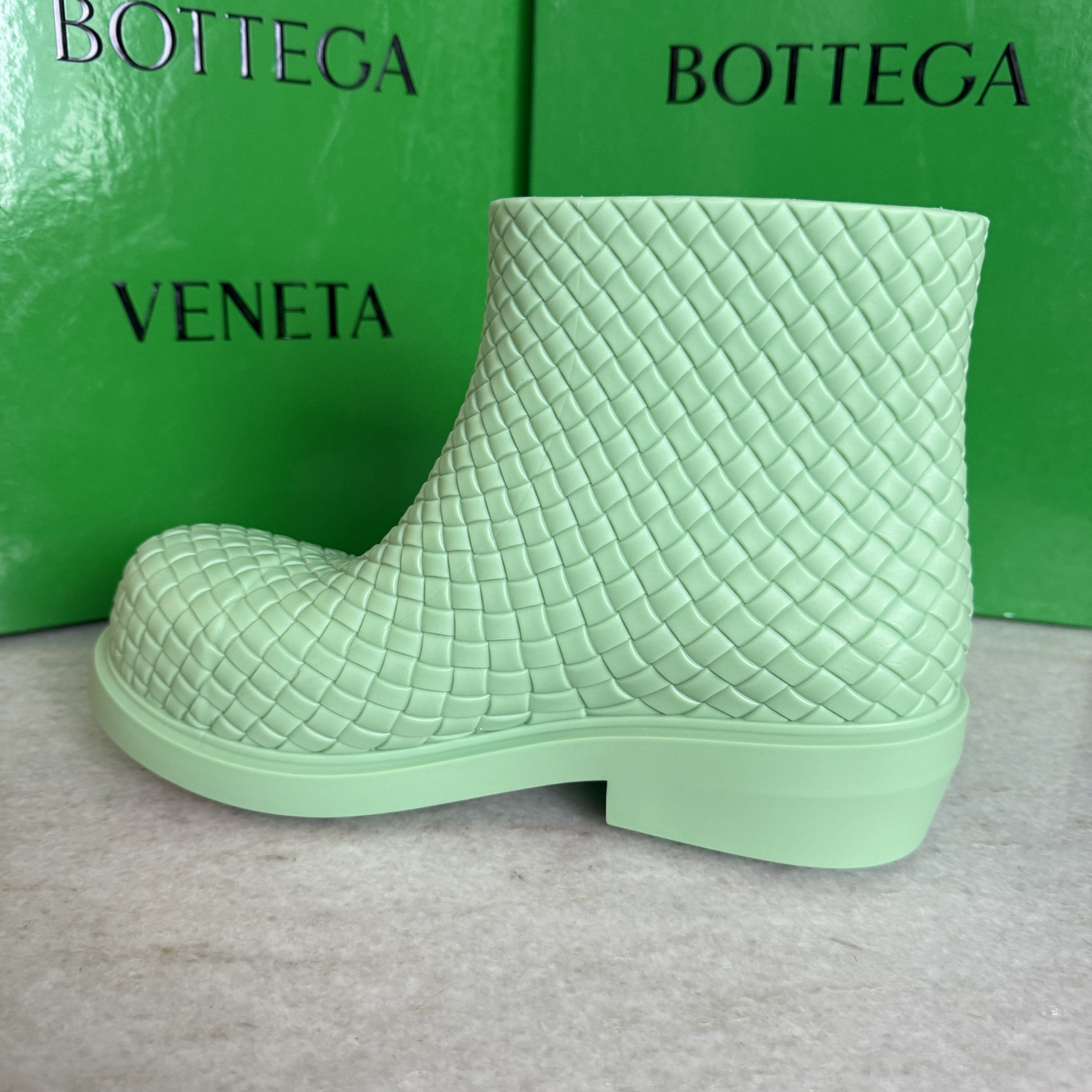Bottega Veneta Bottega Veneta 763725 Green Men's Rubber Fireman Boots, 42 Size US 10 / EU 43 - 8 Thumbnail
