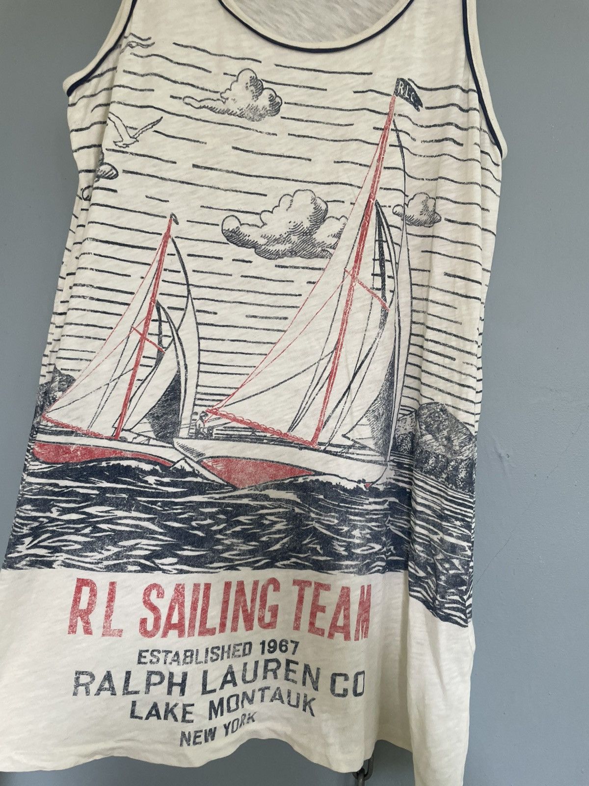 Ralph Lauren × Vintage Ralph Lauren RL Sailing Team AOP tank top Size M / US 6-8 / IT 42-44 - 4 Thumbnail