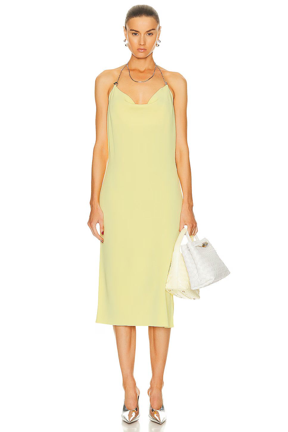 Bottega Veneta o1n1vont1225 Viscose Midi Dress in Pineapple Size L / US 10 / IT 46 - 1 Thumbnail