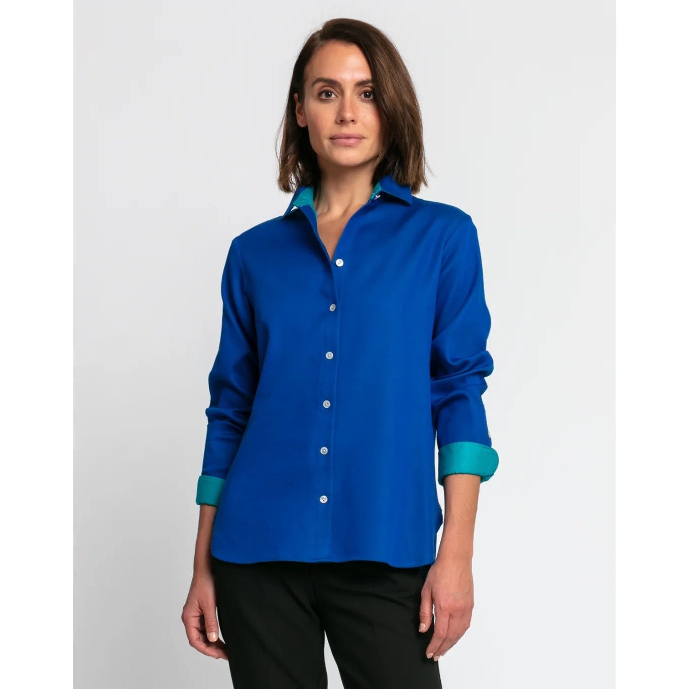 Other Hinson Wu Margot Double Face Button Up Shirt Blue Medium Size M / US 6-8 / IT 42-44 - 3 Thumbnail