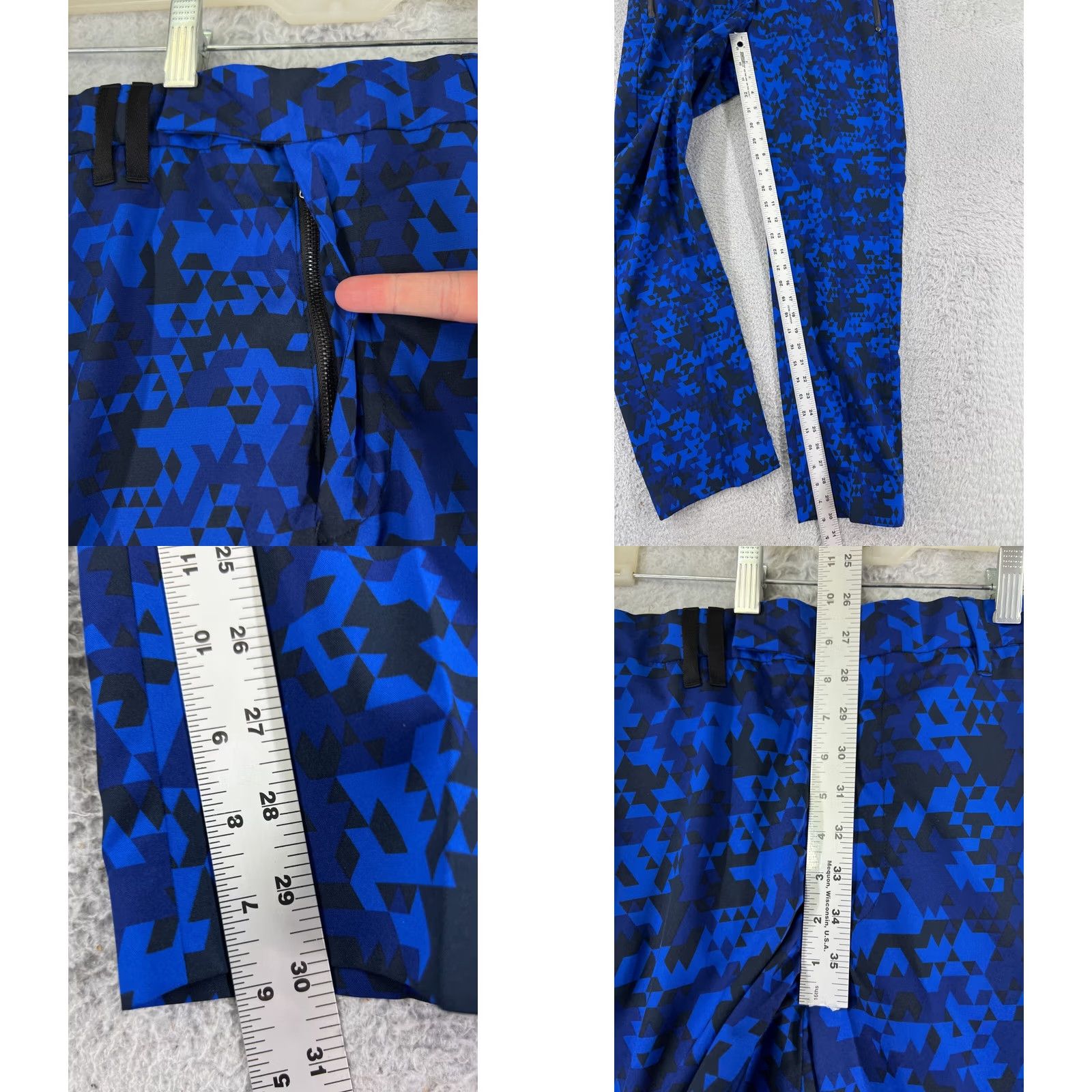 Under Armour Ralph Lauren RLX Pants Mens 32 Blue Crazy Triangle Pattern Golf Golfer Daly Poly Size US 32 / EU 48 - 8 Thumbnail