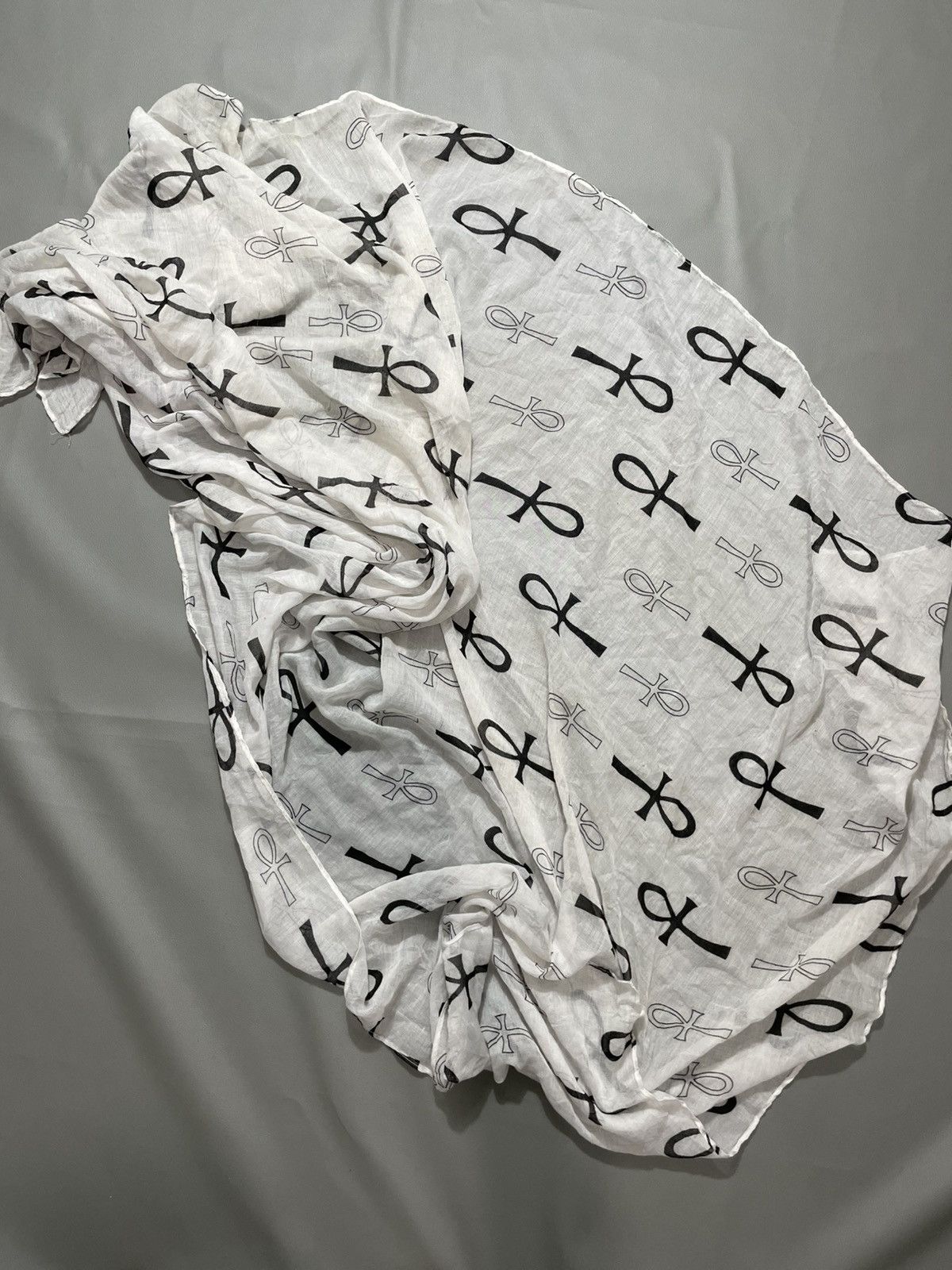If Six Was Nine Undefined Egyptian Ankh cross Scarf vkei opium gothic style Size ONE SIZE - 3 Thumbnail