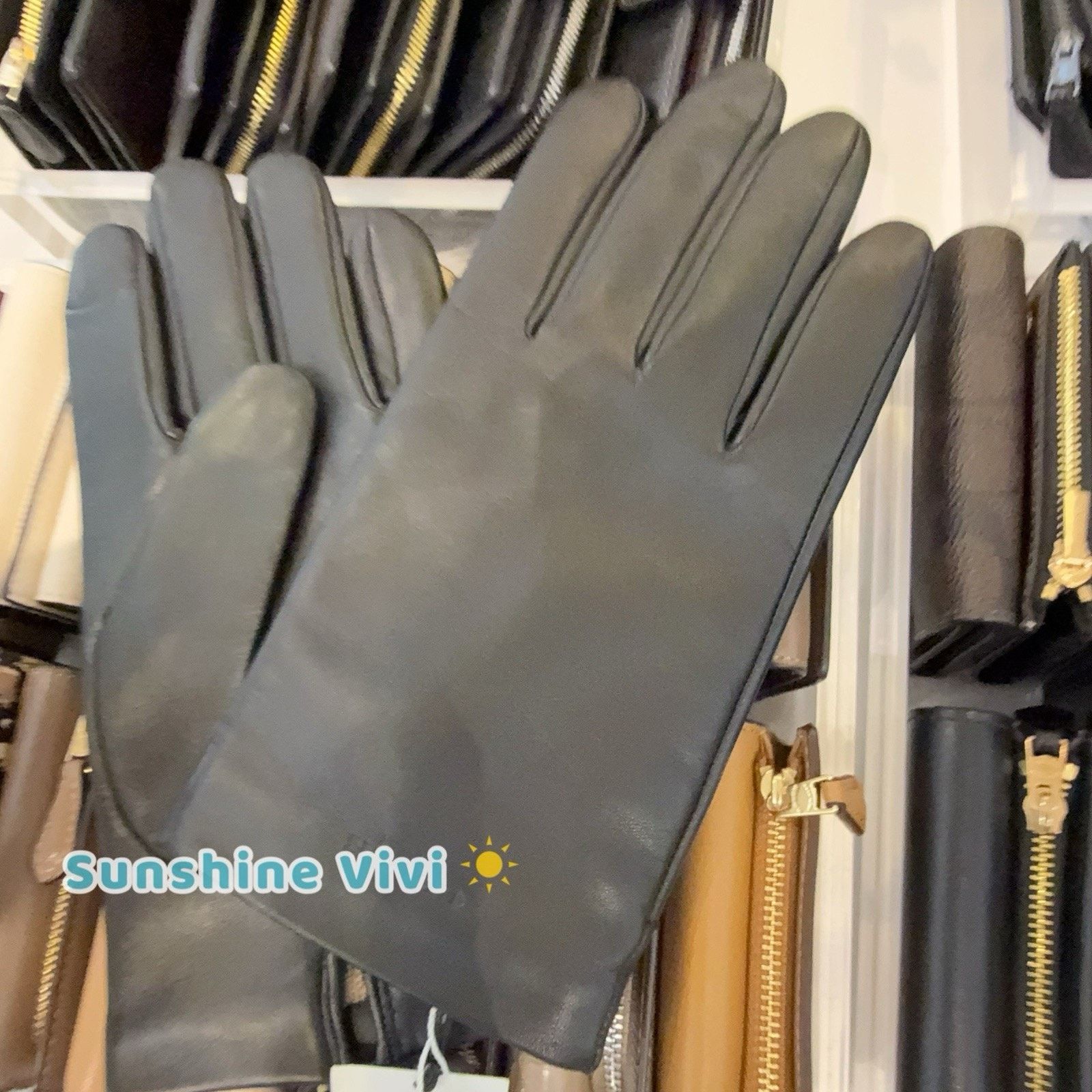 Coach NEW COACH Men's Gloves Sheep Leather Wool Black large Size ONE SIZE - 1 Thumbnail
