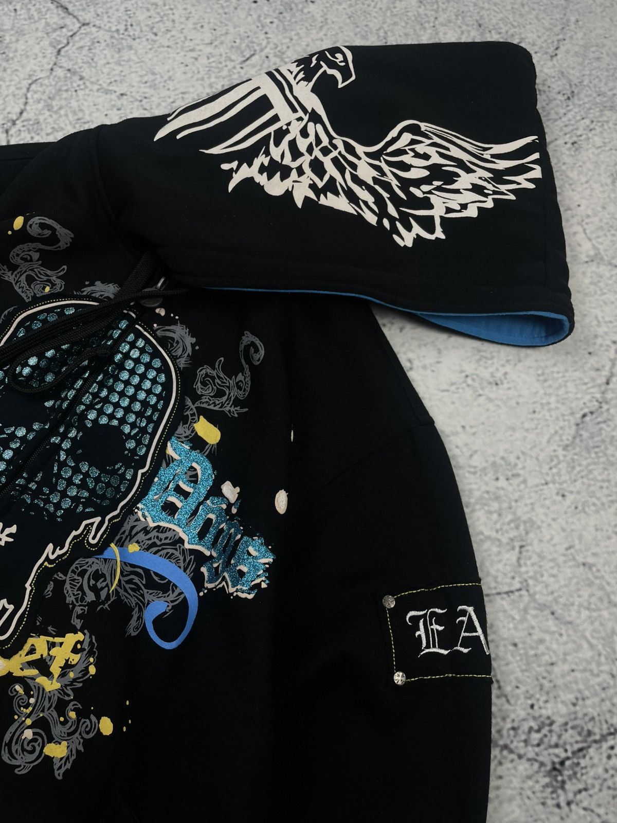 Vintage Rawblue L Hoodie – Black, Big Logo, Affliction, Swag/Drip eg Size US L / EU 52-54 / 3 - 7 Thumbnail