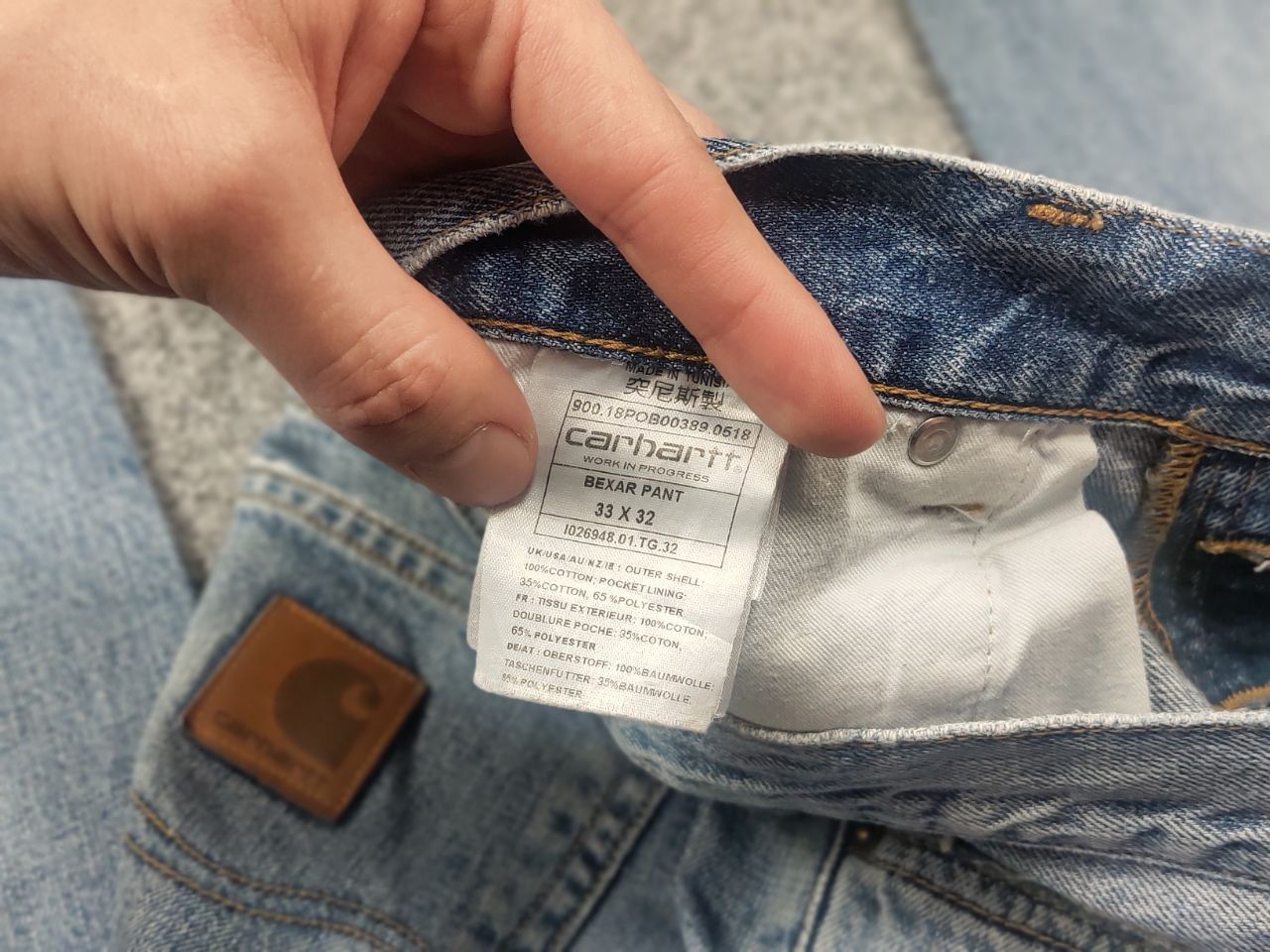 Carhartt Carhartt Wip Bexar Denim Faded Straight Jeans Vintage Style Size US 33 - 12 Thumbnail