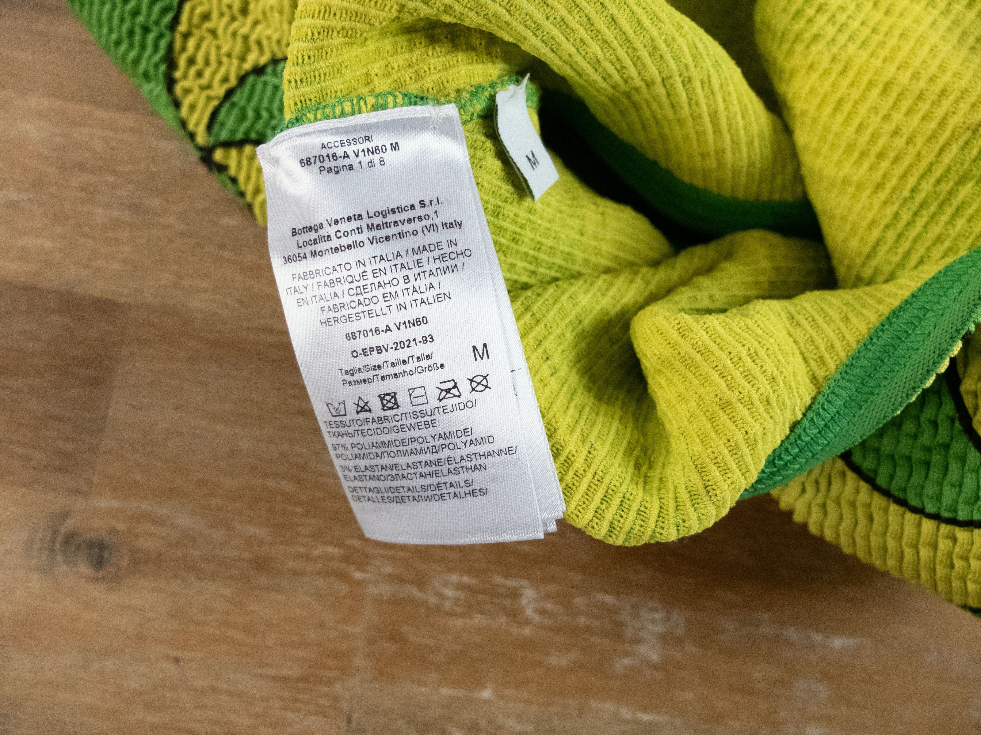 Bottega Veneta BOTTEGA VENETA green yellow one piece crinkle swimsuit M q Size 28" / US 6 / IT 42 - 11 Thumbnail