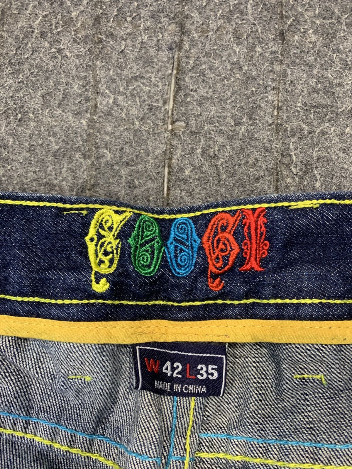 Coogi Coogi Australian Multicolor Embroidery Indigo Denim Baggy Size US 42 / EU 58 - 9 Thumbnail