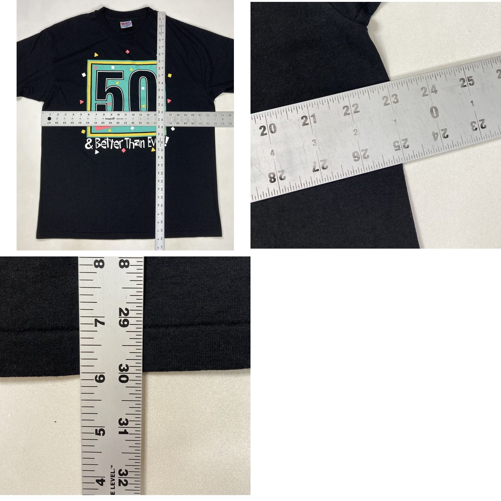Hanes VINTAGE Hanes 50 & Better Than Ever T-Shirt Mens XL Black 90s USA Graphic Print Short Sleeve Crew Neck Cotton 1990s Size US XL / EU 56 / 4 - 8 Thumbnail