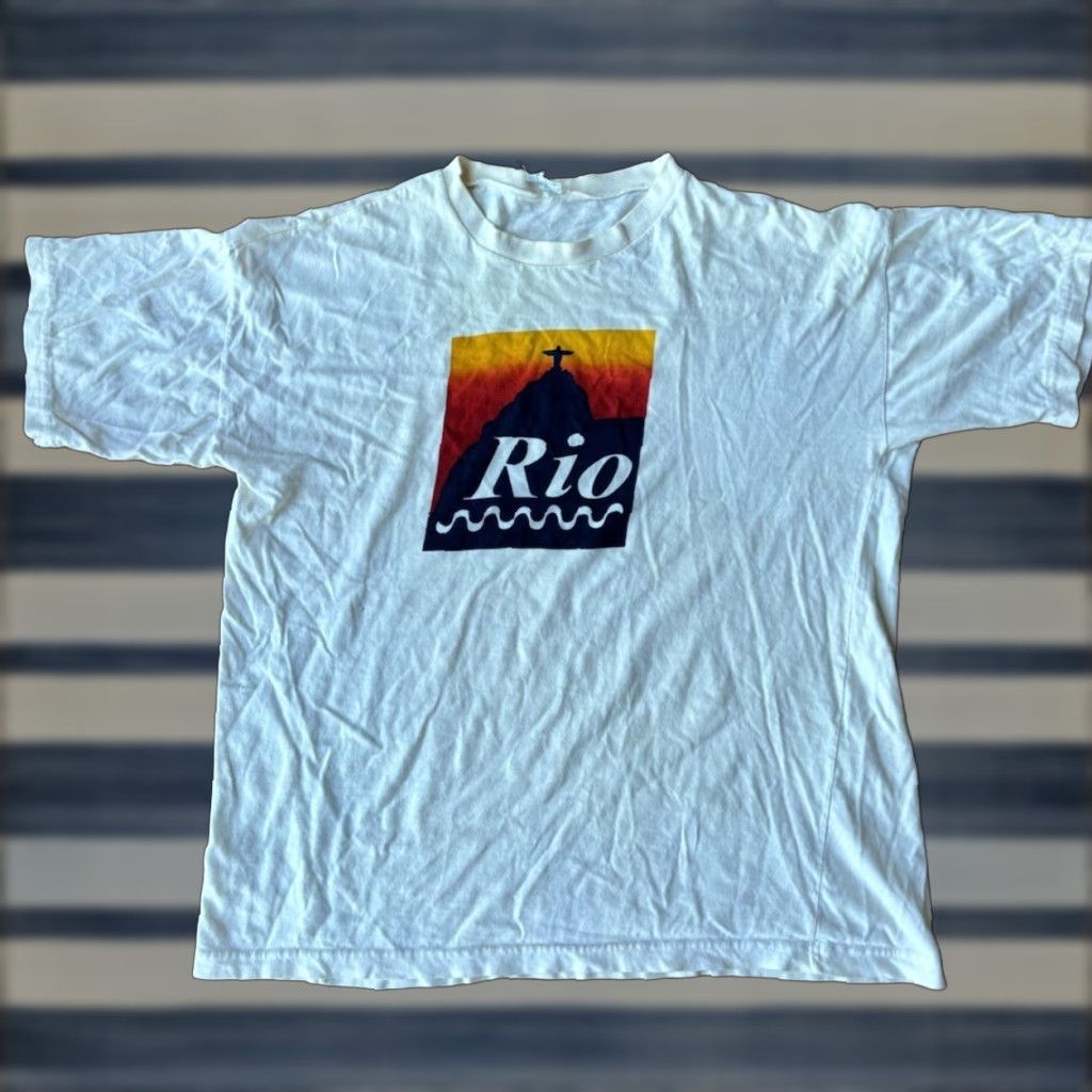 Vintage VINTAGE Rio De Janeiro Christ the Redeemer Souvenir Tourist T-Shirt Large Size US L / EU 52-54 / 3 - 1 Thumbnail