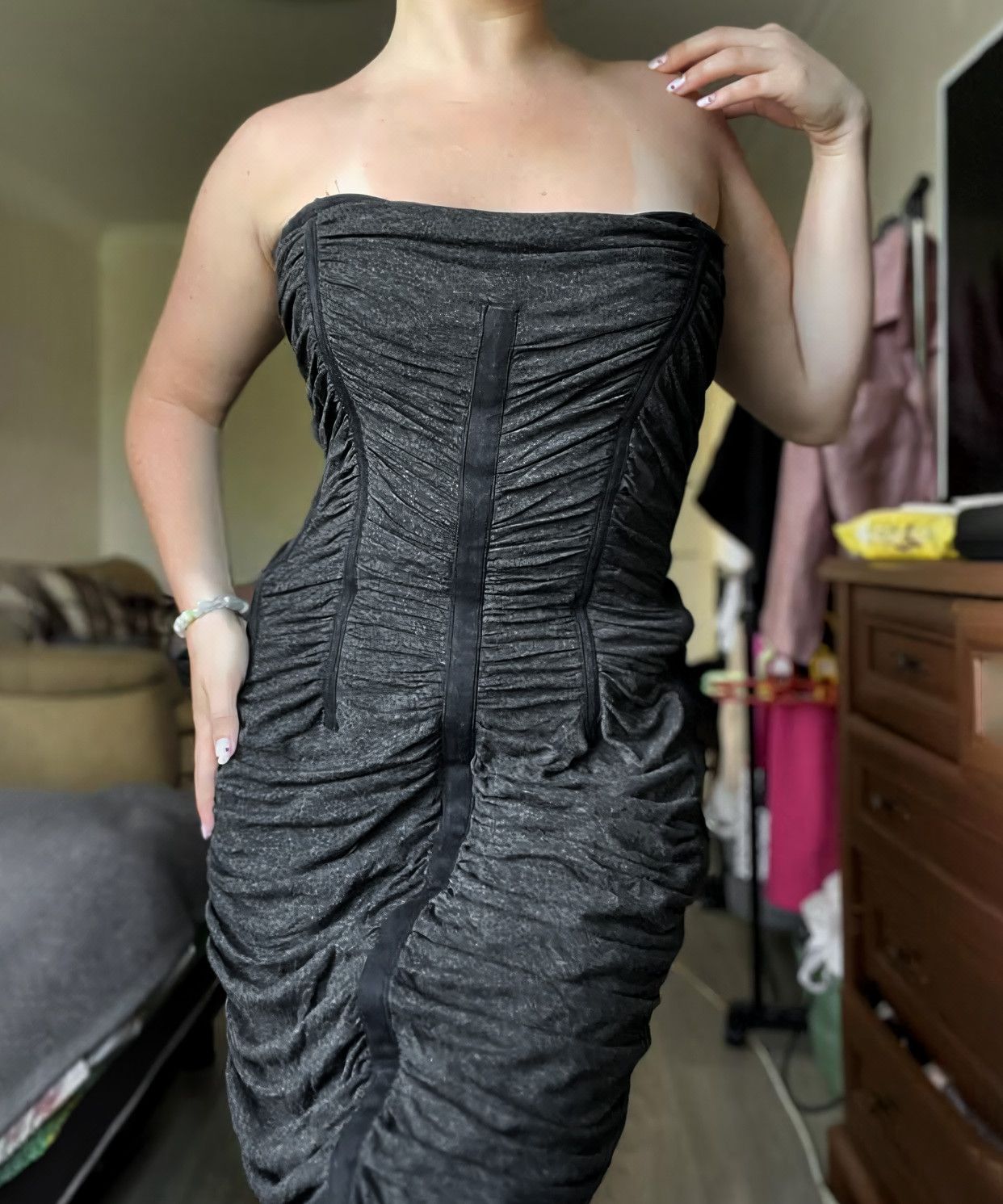 Dolce & Gabbana DOLCE GABBANA Dress Corset Zip D&G Dresses Black Gray Zip Size M / US 6-8 / IT 42-44 - 8 Thumbnail