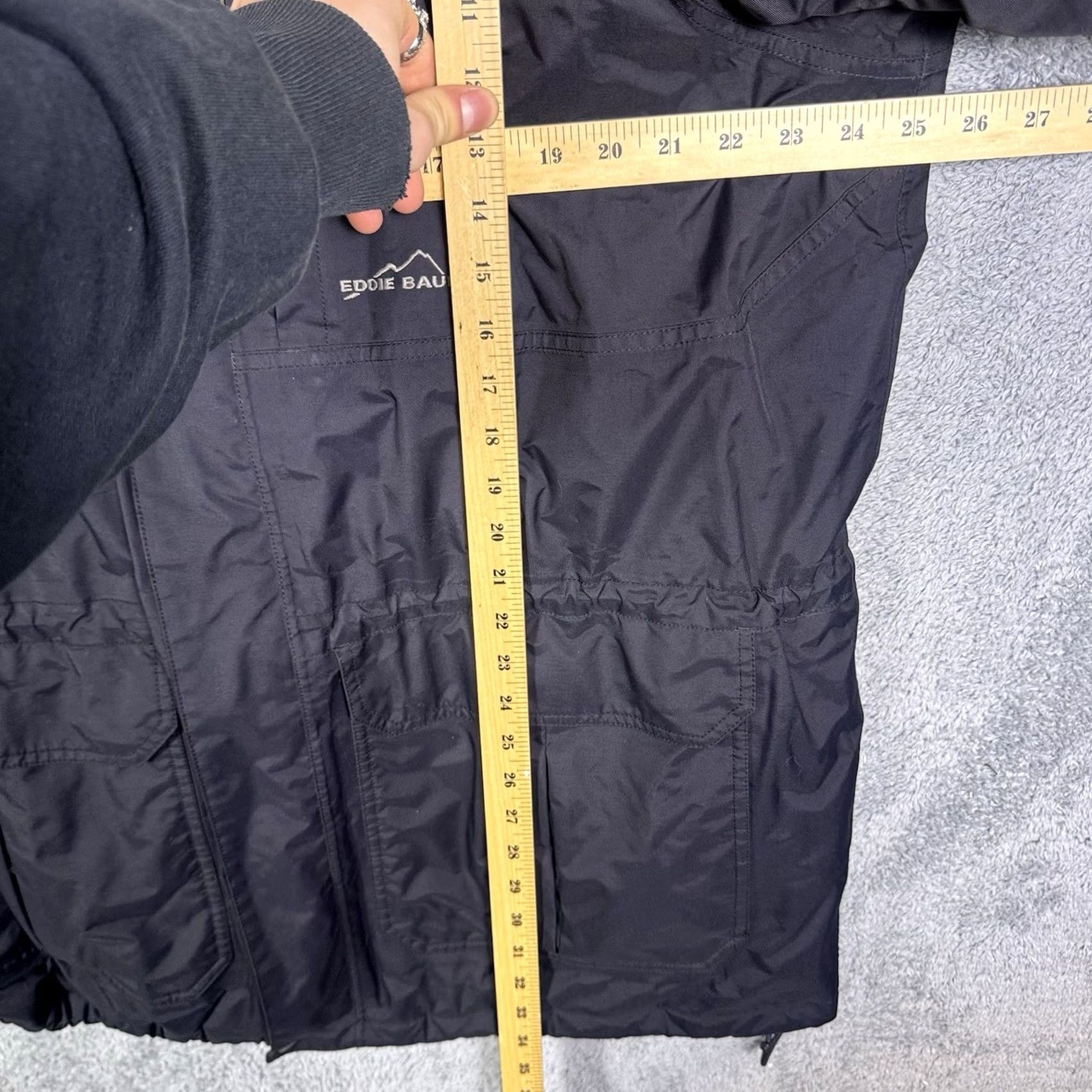 Eddie Bauer Eddie Bauer WeatherEdge Jacket Mens XLT Insulated Hooded Full Zip Parka Black Weathergear Rain Wind-Resistant Outdoors Camping Cargo Pockets Size US XL / EU 56 / 4 - 6 Thumbnail