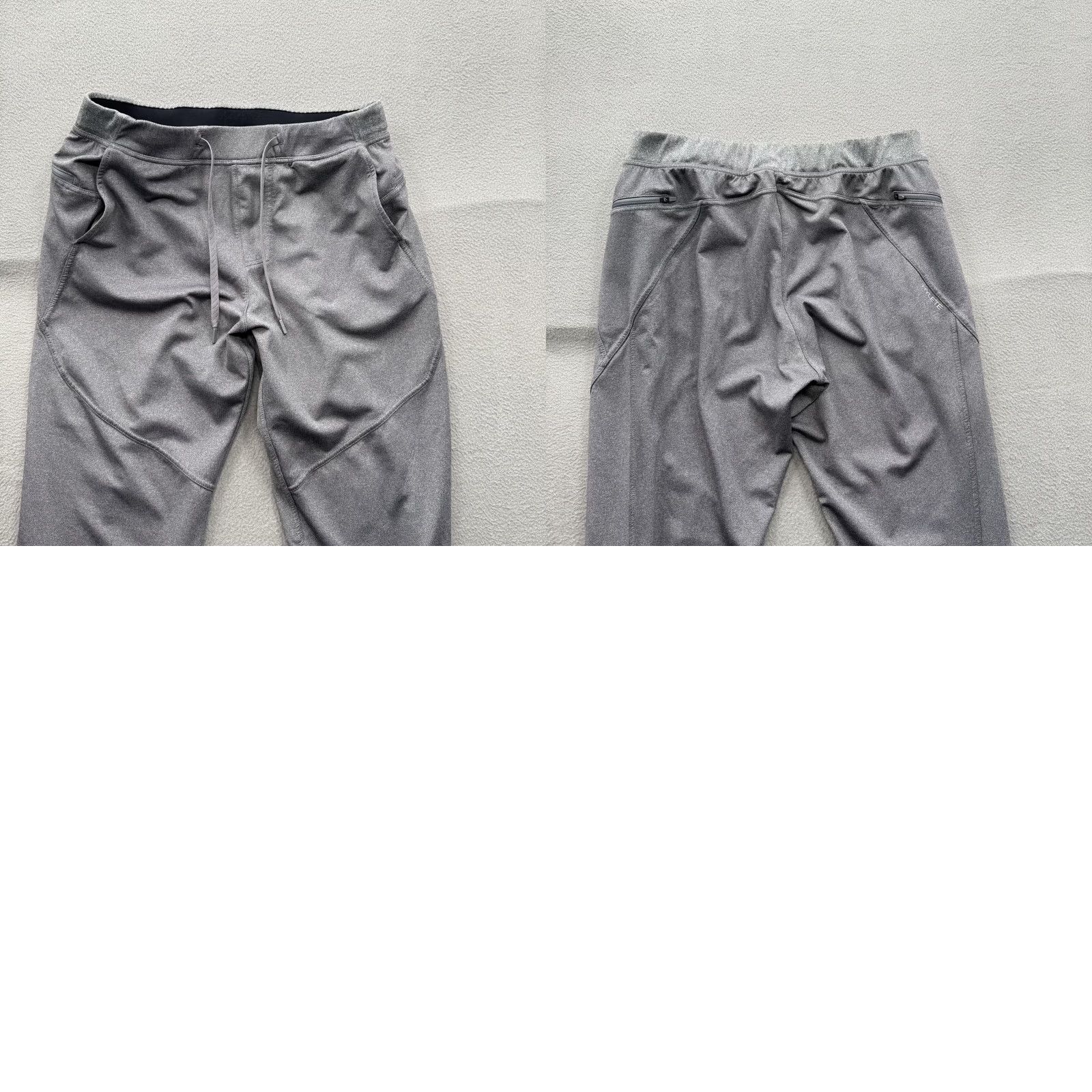 Vintage HYLETE Mens Large Gray Knit Jogger Pants Athletic Pockets Elastic Waist Zip Pocket Zip Drawstring Casual Gym Training Running Yoga Size US 33 - 8 Thumbnail