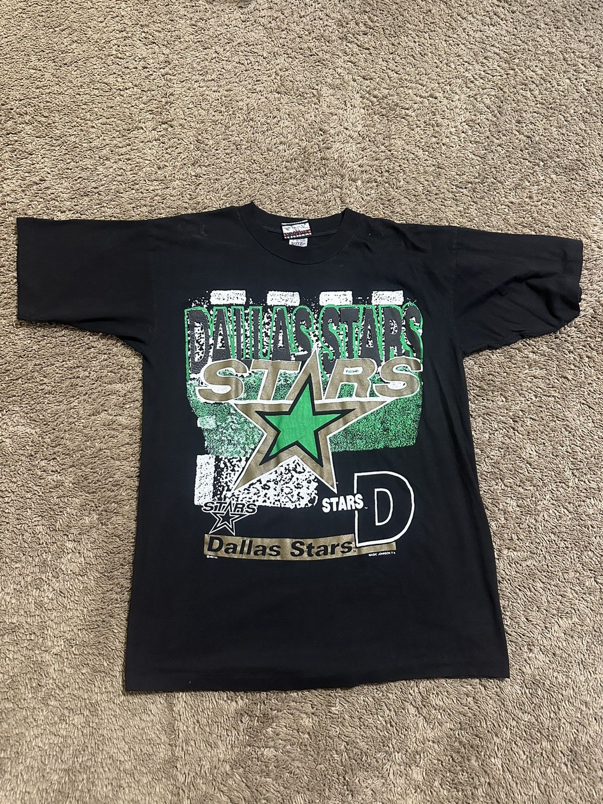 image of Vintage Magic Johnson Dallas Stars Shirt 90's Size Large in Black, Men's