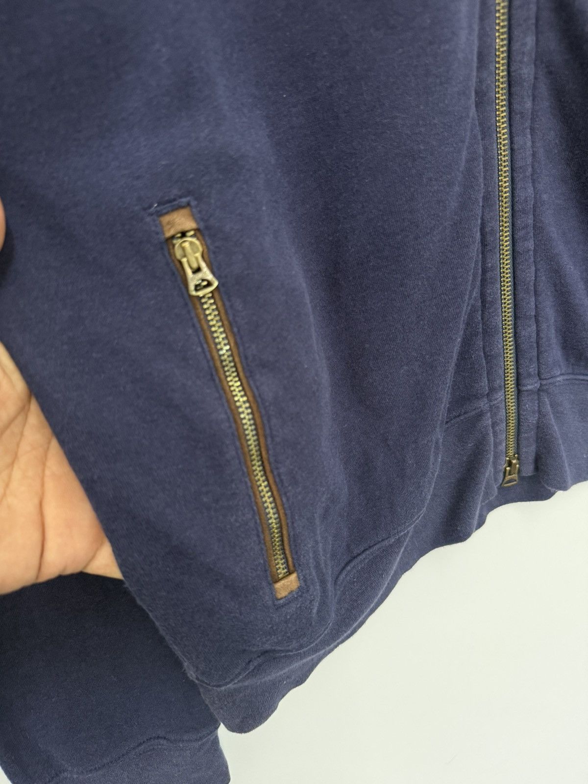 Polo Ralph Lauren 🔥 Polo Ralph Lauren Small Pony Leather Part sweat Jacket -L Size US L / EU 52-54 / 3 - 7 Thumbnail