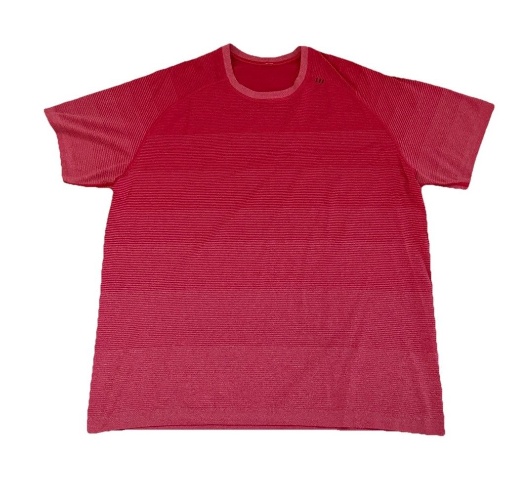 Lululemon LULULEMON METAL VENT V-NECK SHORT SLEEVE STRIPED RED SZ XXL Size US XXL / EU 58 / 5 - 1 Thumbnail